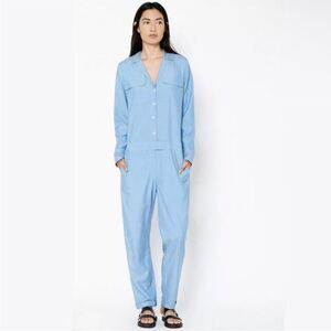 EQUIPMENT FEMME | Blaise Blue Utility Style Silk Jumpsuit Women’s Size Medium